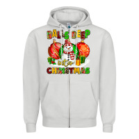 Dove Grey Balls Deep Into Christmas Zipper Hoodie - MaliasSmallBusiness