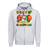 Heather Grey Balls Deep Into Christmas Zipper Hoodie - MaliasSmallBusiness