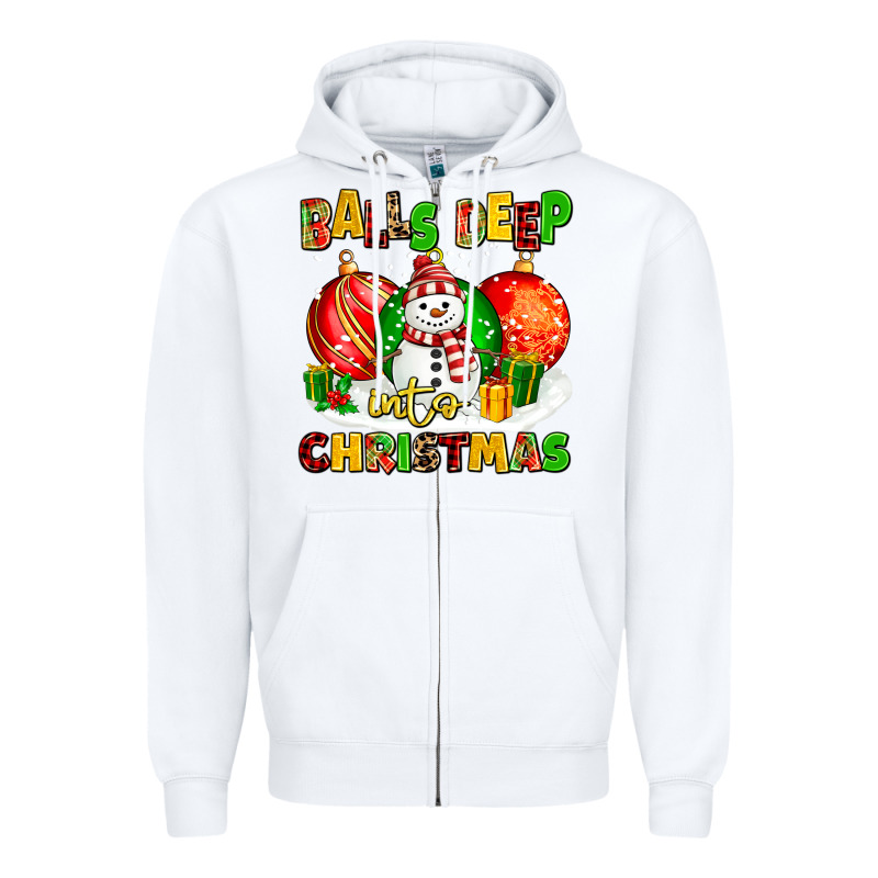 Balls Deep Into Christmas Zipper Hoodie by MaliasSmallBusiness | Teevron