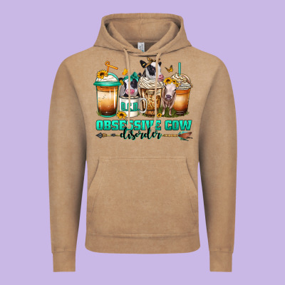 Ocd Obsessive Cow Disorder Coffee Cups Vintage Hoodie Designed By Jasminsmagicworld