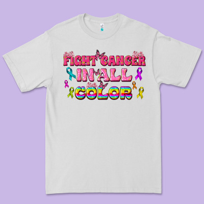 Fight Cancer In All Color Premium Tee Designed By Texasbilliewilder
