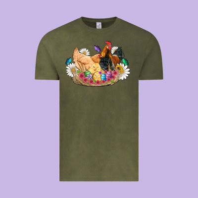 Easter Coop Animals Farm Chicken Chiks Rooster Flowers Butterfly Vintage Tee Designed By Artiststas