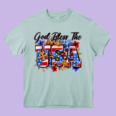 God Bless The Usa Heavy Core Tee Designed By Zillion Design Studio