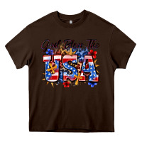 Chocolate Brown god bless the usa Heavy Core Tee - Zillion Design Studio