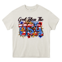 Cream god bless the usa Heavy Core Tee - Zillion Design Studio