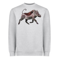 Heather Grey Warthog Illustrations Heavyweight Sweatshirt - LillyAllenDesigns