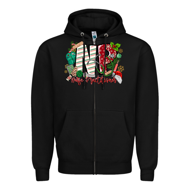 Np Nurse Practitioner Christmas Zipper Hoodie by MaliasSmallBusiness | Teevron