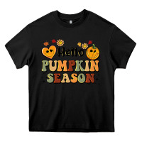 Black hello pumpkin season Heavy Core Tee - BarkalooDesign