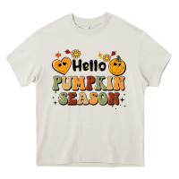 Cream hello pumpkin season Heavy Core Tee - BarkalooDesign