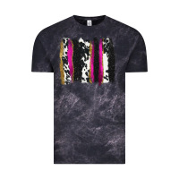 Cloud Black cow , yellow and pink glitter brushstrokes Vintage Tee - AdoDesignShop
