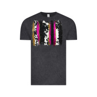 Vintage Black cow , yellow and pink glitter brushstrokes Vintage Tee - AdoDesignShop