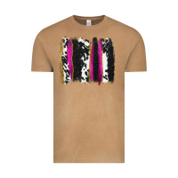 Vintage Camel cow , yellow and pink glitter brushstrokes Vintage Tee - AdoDesignShop