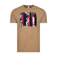 Vintage Coffee cow , yellow and pink glitter brushstrokes Vintage Tee - AdoDesignShop