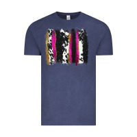 Vintage Denim cow , yellow and pink glitter brushstrokes Vintage Tee - AdoDesignShop