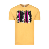 Vintage Mustard cow , yellow and pink glitter brushstrokes Vintage Tee - AdoDesignShop