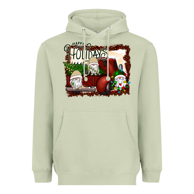 Happy Holidays Gnomes Christmas Truck Heavyweight Hoodie by Bettercallsaul | Teevron
