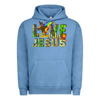 Pigment Pebble Blue Love like Jesus Urban Hoodie - CowGirlArtShop