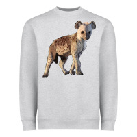 Heather Grey Baby Hyena Illustrations Heavyweight Sweatshirt - LillyAllenDesigns
