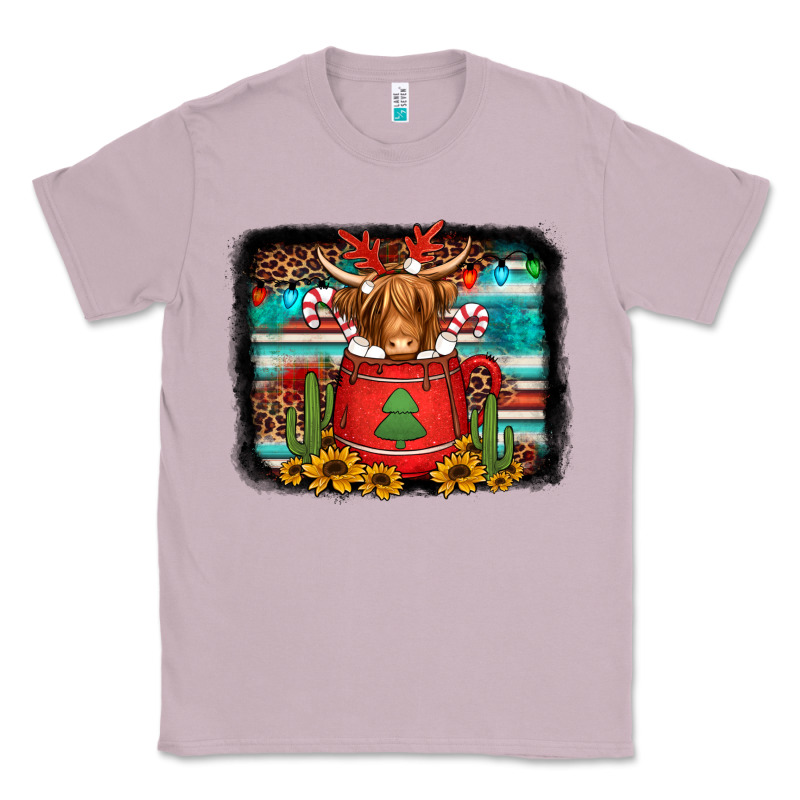 Hot Coco Christmas Highland Cow With Background Classic Tee by Jasminsmagicworld | Teevron