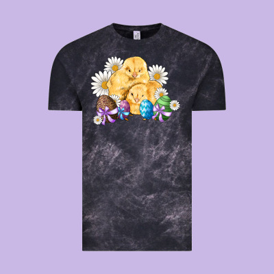 Chicks Eggs Daisy Easter Vintage Tee Designed By Artiststas