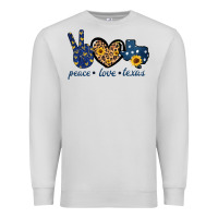 Dove Grey Peace Love Texas Premium Sweatshirt - Bettercallsaul