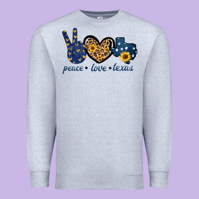Peace Love Texas Premium Sweatshirt Designed By Bettercallsaul