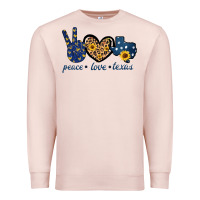 Pale Pink Peace Love Texas Premium Sweatshirt - Bettercallsaul