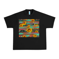 Black sunflower serape wood and cowhide Urban Heavy Tee - Artiststas