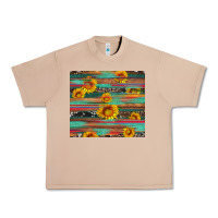 Burro sunflower serape wood and cowhide Urban Heavy Tee - Artiststas