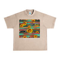 French Oak sunflower serape wood and cowhide Urban Heavy Tee - Artiststas