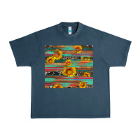 Sunflower Serape Wood And Cowhide Urban Heavy Tee | Teevron
