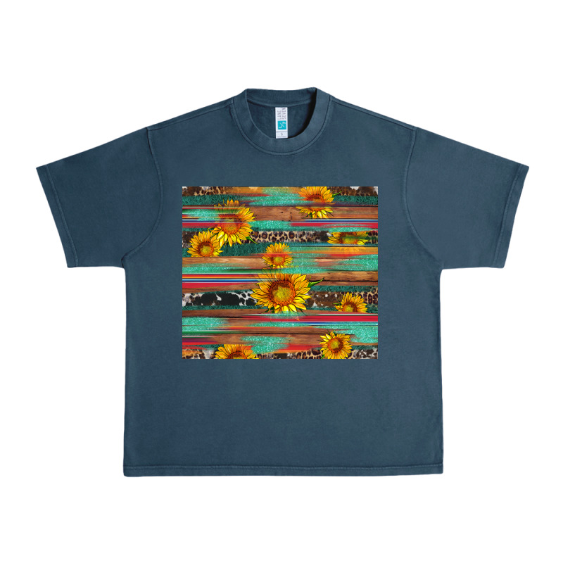 Sunflower Serape Wood And Cowhide Urban Heavy Tee by Artiststas | Teevron