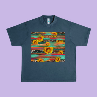 Sunflower Serape Wood And Cowhide Urban Heavy Tee Designed By Artiststas