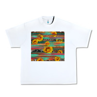 White sunflower serape wood and cowhide Urban Heavy Tee - Artiststas