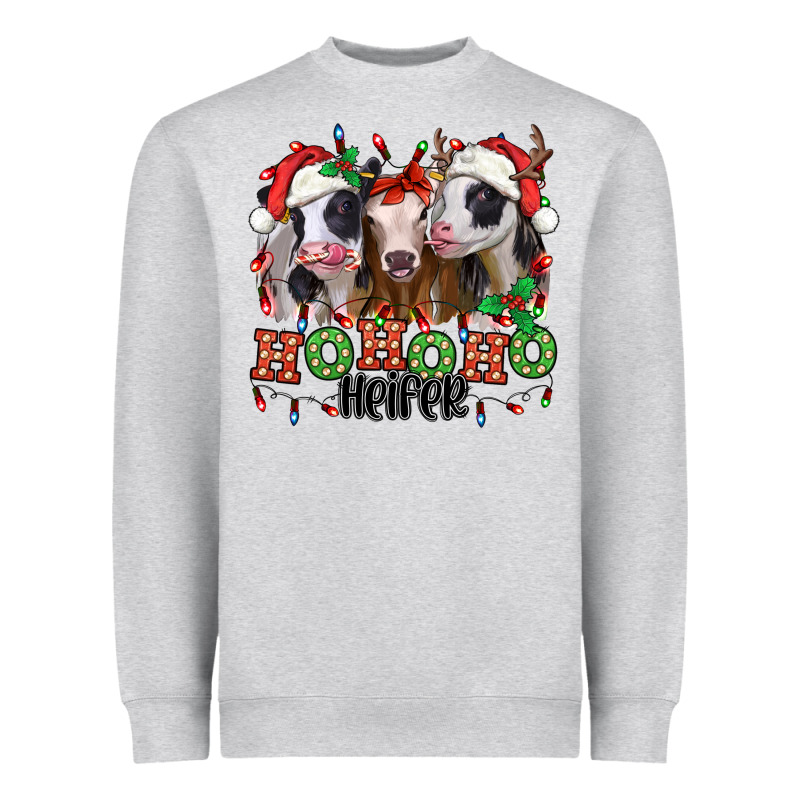 Ho Ho Ho Heifer Christmas Heifers Heavyweight Sweatshirt by Jasminsmagicworld | Teevron