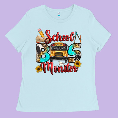 School Bus Monitor Ladies Tee Designed By Texasbilliewilder