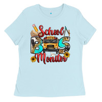 Baby Blue school bus monitor Ladies Tee - texasbilliewilder