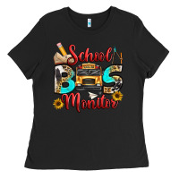 Black school bus monitor Ladies Tee - texasbilliewilder