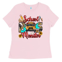 Bubblegum Pink school bus monitor Ladies Tee - texasbilliewilder