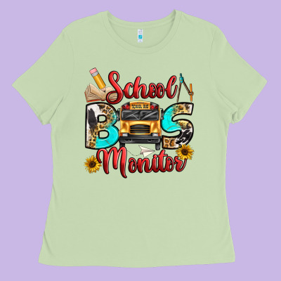 School Bus Monitor Ladies Tee Designed By Texasbilliewilder