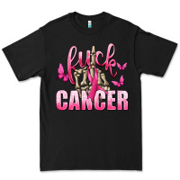 Black Fuck Cancer with Butterflies Premium Tee - texasbilliewilder