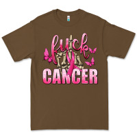 Cacao Fuck Cancer with Butterflies Premium Tee - texasbilliewilder