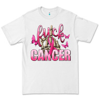White Fuck Cancer with Butterflies Premium Tee - texasbilliewilder