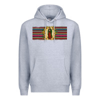 Heather Grey lady of Guadalupe  sunflower Premium Hoodie - JahusDesignShop