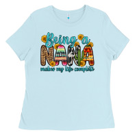 Baby Blue being a nana makes my life complete Ladies Tee - Zillion Design Studio