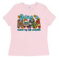 Bubblegum Pink being a nana makes my life complete Ladies Tee - Zillion Design Studio