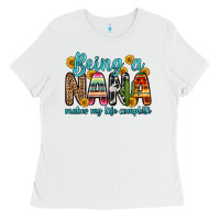 White being a nana makes my life complete Ladies Tee - Zillion Design Studio