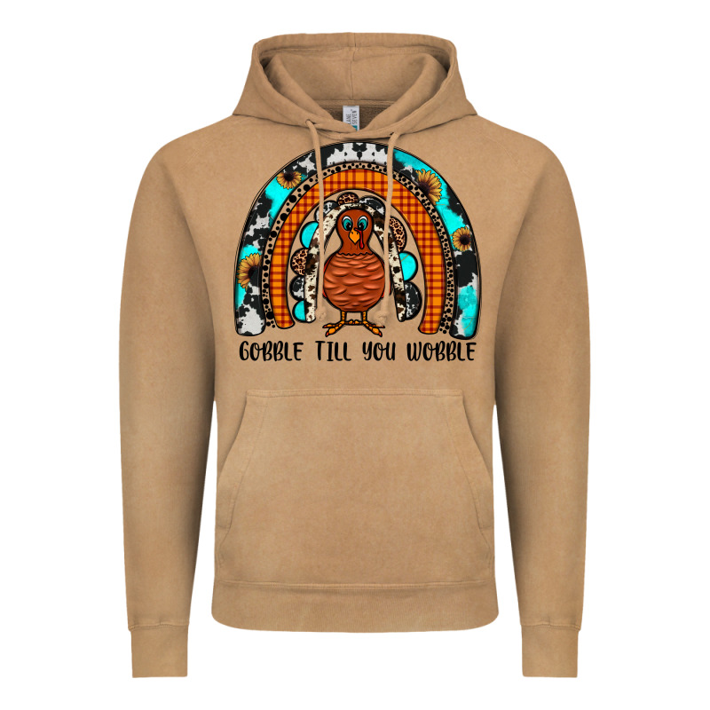 Gobble Till You Wobble Rainbow Vintage Hoodie by JahusDesignShop | Teevron