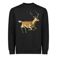 Black Impala Antelope Illustrations Heavyweight Sweatshirt - LillyAllenDesigns