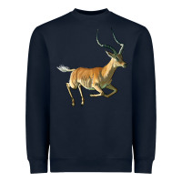 Navy Impala Antelope Illustrations Heavyweight Sweatshirt - LillyAllenDesigns